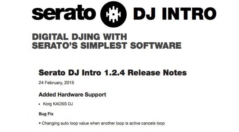 Update: Serato DJ Intro 1.2.4