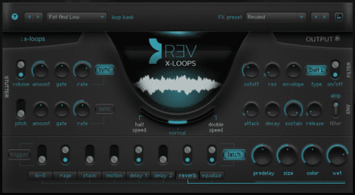 Output REV X-Loops GUI des neuen virtuellen Sample-Instruments