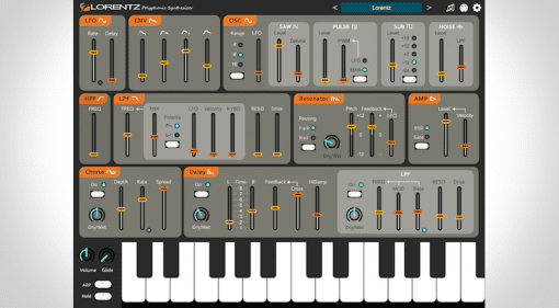 Das GUI des Lorentz iOS-Synth von iceGear