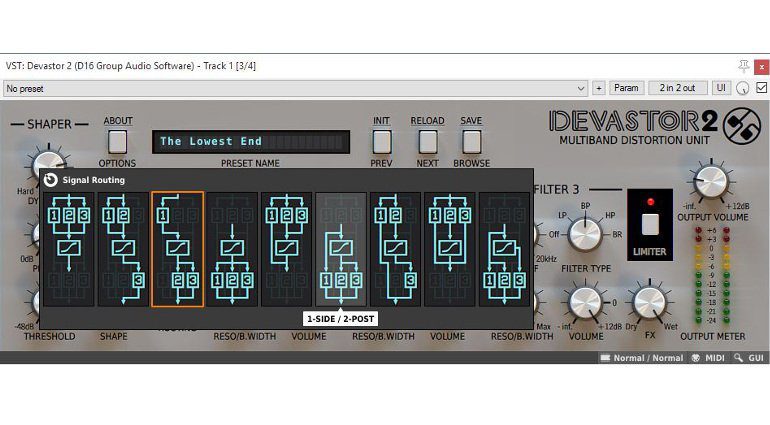 D16 Devastor 2 Plug-in Multiband Diode Clipping Distortion Routing