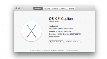 OSX 10.11 El Capitan System Macbook Air