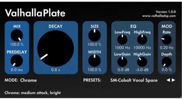 ValhallaDSP Valhalla Plate Reverb Hall Plugin Effekt GUI