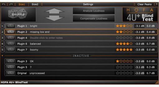 HOFA 4U BlindTest Plug-In GUI Free