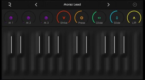 Roli Noise App GUI Tastatur 1