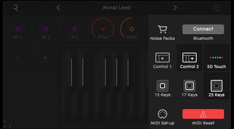 Roli Noise App GUI Tastatur 2