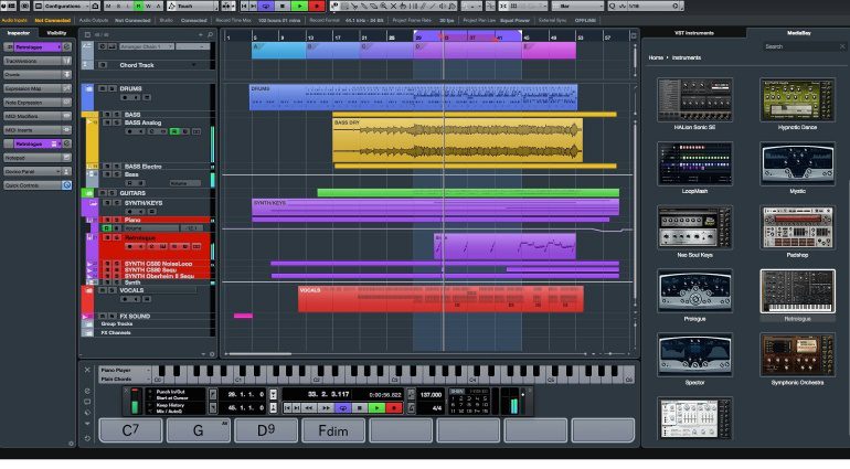 Steinberg Cubase 8.5 Pro Projekt Fenster