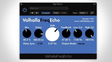 Valhalla DSP FreqEcho Plug-in Effekt GUI