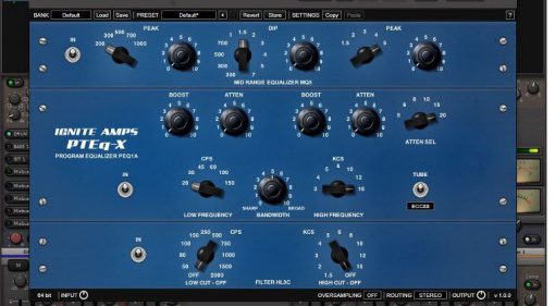 Ignite Amps PTEq-X Pultec Equalizer EQ Plug-In GUI