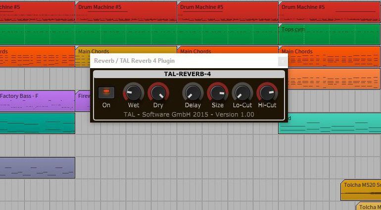 TAL Togu Audio Line Reverb-4 Plug-in GUI