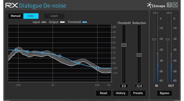 iZotope RX De-Noise Plug-In GUI