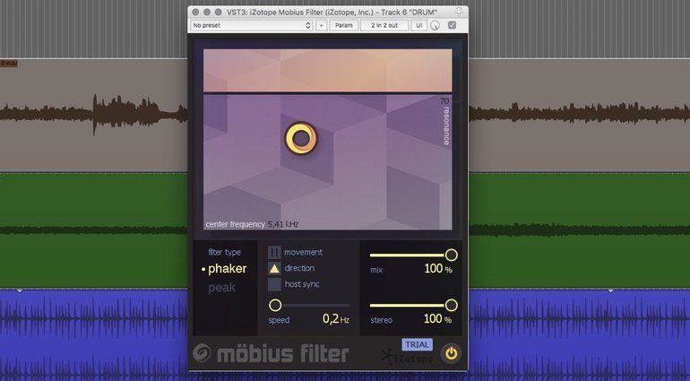 iZotope Mobius Filter Plug-in GUI