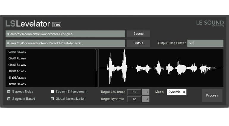Game Audio Le Sound LS Levelator Normalisation GUI