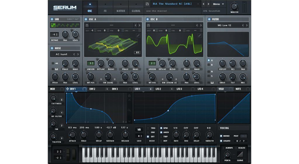 Xfer Records Serum: übersichtliche Oberfläche mit fast endlosen Möglichkeiten