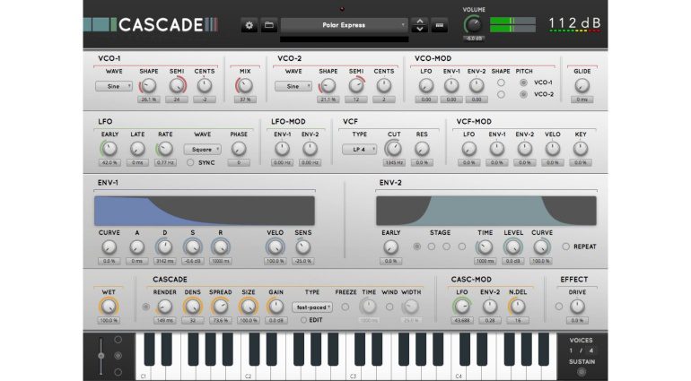 112db Cascade Synthesizer - das Delay macht den Sound