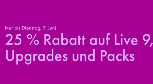 Rabattaktion bei Ableton Live! 25% auf alles, außer auf Tiernahrung…