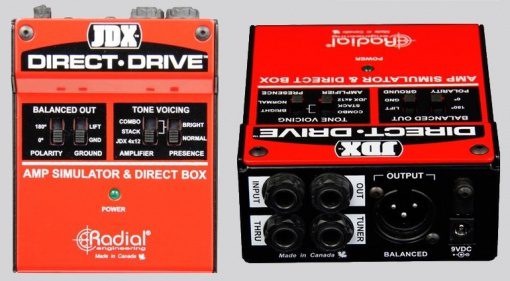 Radial Engineering JDX Direct Drive DI Box Gitarrenamp Simulation Front Back Inputs