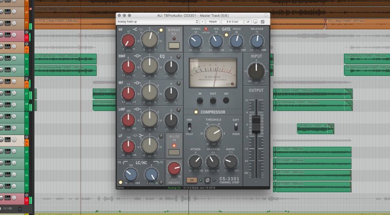 TBProAudio CS-3301 Channelstrip Plug-in GUI