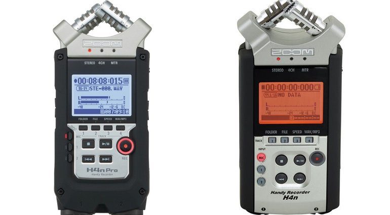 Zoom H4n Pro vs H4n Front Handheld Recorder Vergleich