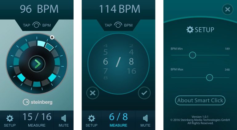 Steinberg Smart Click Metronom App GUI