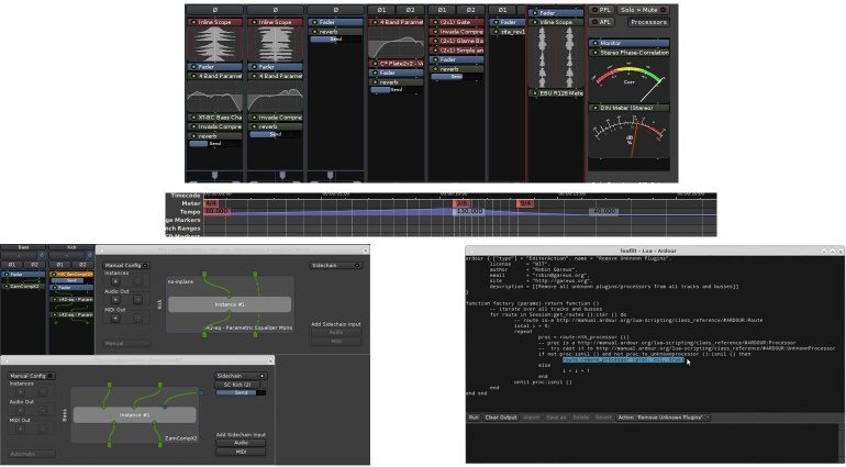 Ardour 5 Inline Plug-in LUA Tempo Ramp Pin Connection Sidechain