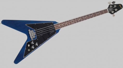 Gibson Flying-V Bass Transparent Blue Ebay Front Grau