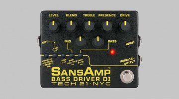 Tech21 SansAmp Bass Driver DI V2 Pedal Effekt Preamp Front grau