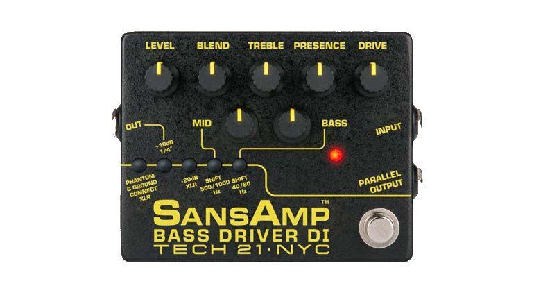 Tech21 SansAmp Bass Driver DI V2 Pedal Effekt Preamp Front weis