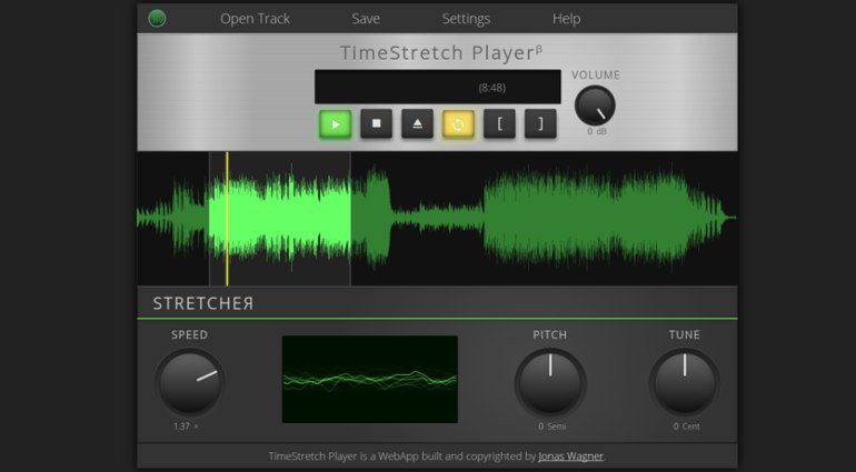 TimeStretch Player GUI Browser Screenshot