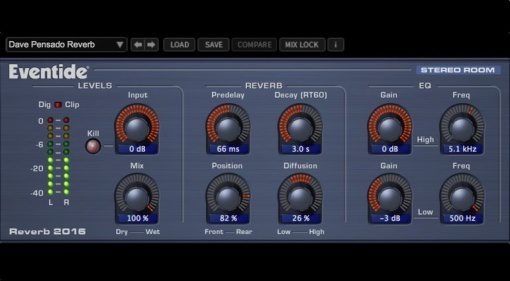 Eventide Stereo Room Reverb Plug-in GUI