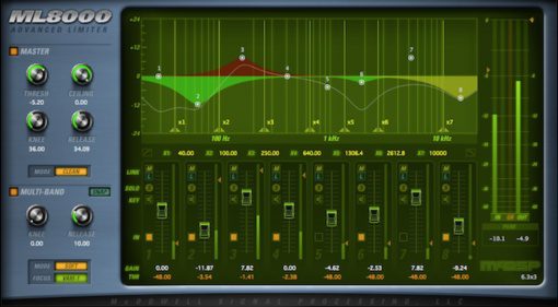 McDSP ML8000 Advanced Limiter - der achtband Limiter für spezielle Mastering Einsätze