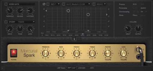 Mercuriall Audio Spark Marshall Amp Simulation GUI Front