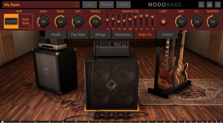 IK Multimedia MODO Bass Plug-in GUI Amp Verstaerker Fenster