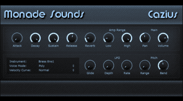 Monade Sounds Cazius Casio CZ-5000 Synthesizer Plug-in Instrument GUI Oberfläche