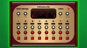 Samplescience Famidrum Drum Machine NES 8 Bit Plug-in VST GUI Oberflaeche