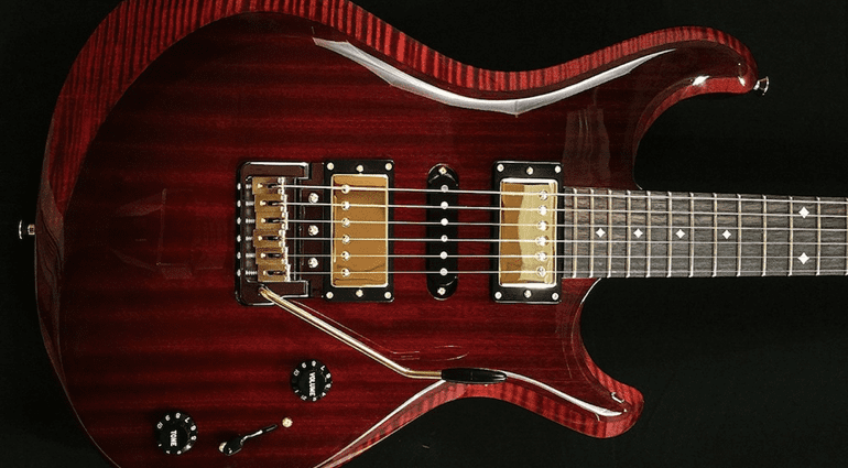 Knaggs Guitars Severn X HSH E-Gitarre Burgundy Close Up Body
