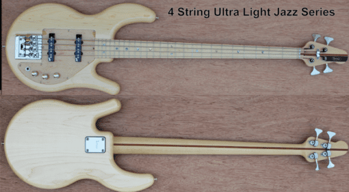 Tensor Ultralight Jazz Bass Natural 4-Saiter Front BAck