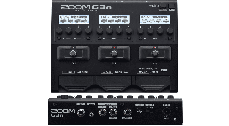 Zoom G3n Multi Effekt Pedal Front Top Rueckseite Anschluesse Expression