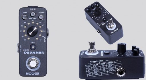 Mooer Micro Drummer Pedal Front Seite Grauer Hintergrund