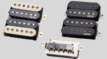 EMG Retro Active Pickups Humbucker Fat 55 Super 77 Zebra Black Preamp Front