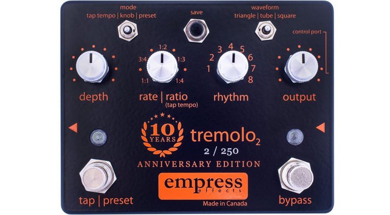 Empress Effects Tremolo 10th Anniversary Effekt Pedal Front Komplett