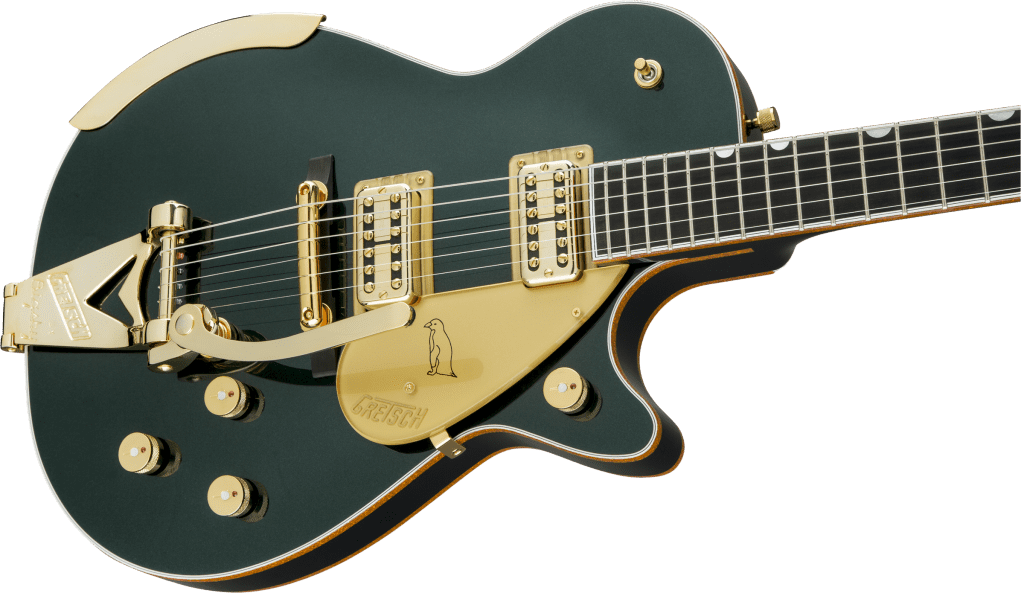 Gretsch Penguin Cadillac Green Metallic Front Body Close