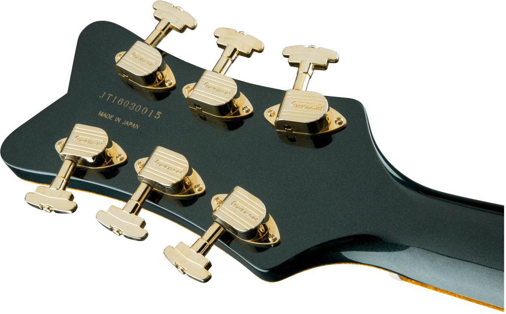 Gretsch Penguin Cadillac Green Metallic Headstock Back Close Up