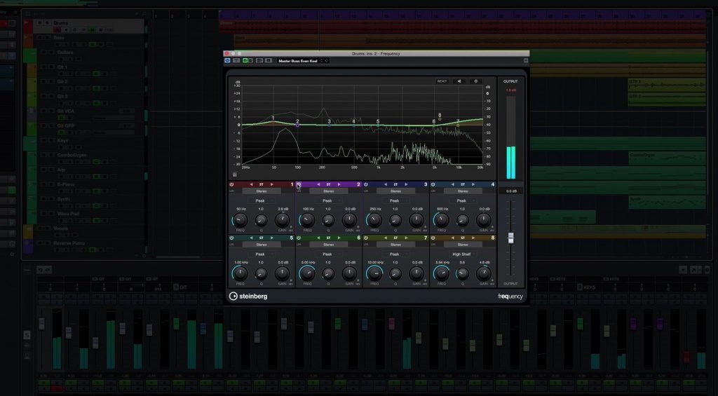 Steinberg Cubase Pro 9 Frequency Plug-in EQ GUI