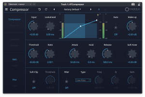 Tracktion Plug-in Effekt Compressor GUI