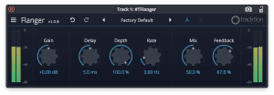 Tracktion Plug-in Effekt Flanger GUI