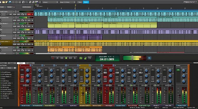 Acoustica Mixcraft 8 DAW GUI Editor MIxer