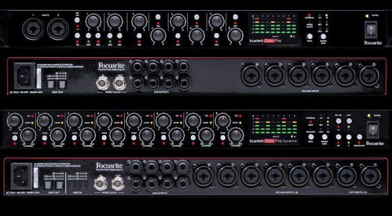 Focusrite Scarlett OctoPre Dynamic Front Back Totale