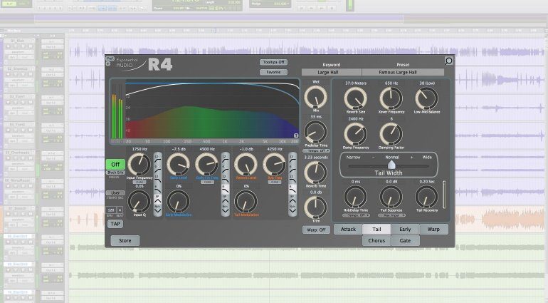 Exponential Audio R4 GUI Hall Reverb Plug-in Pro Tools