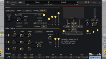 NUSofting Sinnah - kostenloses Update für einen Freeware VA-Synthesizer