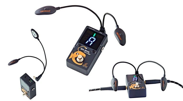 Ortega Sea Devil Pedal Tuner Clip On LED Light